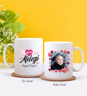 BK Gift Kişiye Özel Fotoğraflı Evimizin Meleği Tasarımlı Beyaz Kupa Bardak-1