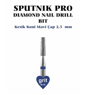 Elmas Kesik Koni Freze Mavi Çap 2,5mm
