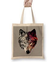 Wolf Low Poly Abstract Bez Çanta Uzun Saplı