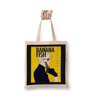 Banana Fish Ash Lynx Eiji Okumura Anime Bez Çanta Uzun Saplı Alışveriş Çantası Plaj Çantası (Beyaz)