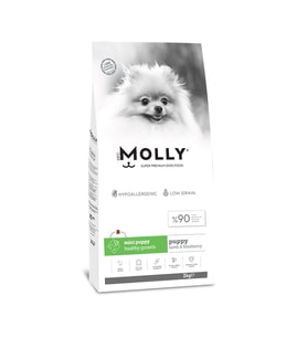 Molly Mini Irk Yavru Köpek Maması Kuzulu & Yaban Mersinli 2 Kg (Beyaz)