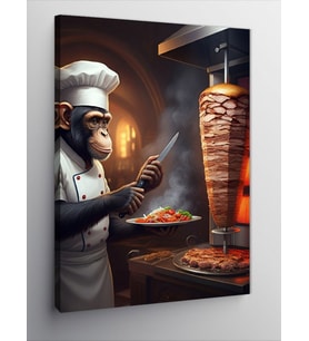Kanvas Tablo Döner Kesici Aslan Şef