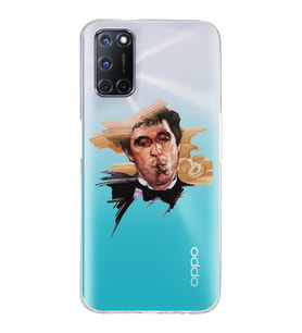 Oppo A52/A72/A92 Uyumlu Tony Montana Scarface Desenli Şeffaf Telefon Kılıfı