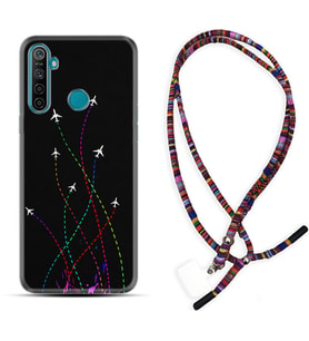 Realme 5i 5 Pro 6i 7 Pro 8 Kılıf Boyun Asklı Rasta Silikon Line Planet 1736