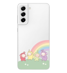 Samsung Galaxy S21 FE Uyumlu Teletubbies Desenli Şeffaf Telefon Kılıfı