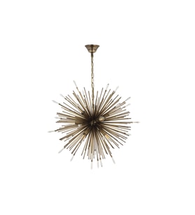 Lampaluce Riccio-2 Modern 9'lu Sarkıt Avize 55cm Sarı Taşlı