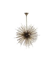 Lampaluce Riccio-2 Modern 9'lu Sarkıt Avize 55cm Sarı Taşlı