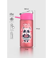 Renga Falcon Panda Desenli 500 ml Pipetli Mat Tritan Çocuk Matara 912037 Pembe