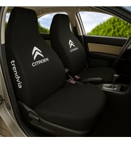 Citroen Logolu Araç Koltuk Kılıfı Takımı – Penye Kumaş, Ön ve Arka Koltuklara Uyumlu (Siyah)