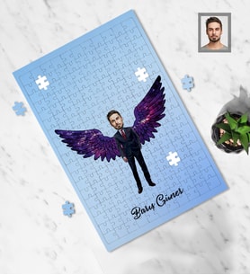 Kişiye Özel Babalar Günü Baba Karikatürlü A3 240 Parça Puzzle Model-3