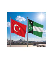 Batı Trakya Bağımsız Hükümeti Bayrağı ve Alpaka Kumaş Türk Bayrağı 2'li Set 70x105cm