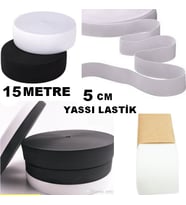 Lastik Sert Yumuşak Çamaşır Don Etek Bel Paça Bebe Lastiği Yassı Yumuşak 5 Cm Beyaz 15 Mt