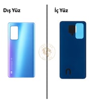 Xiaomi Mi 10T Aurora Mavi Arka Pil Kapağı Batarya Kapağı Lazer Kesim Back Cover