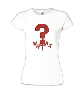 Esrarengiz Kasaba - What? Beyaz Bayan Tshirt