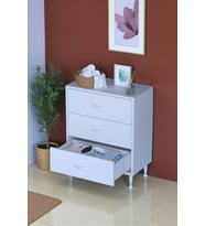 Eliusta Seçer 3 Çekmeceli 60 cm Banyo ve Mutfak Dolabı Beyaz 60x75x32,5 cm Çok Amaçlı Organizer Dolap