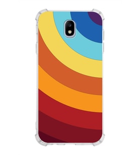 Samsung Galaxy J7 Pro  Köşe Korumalı Antişok Kapak Renk Cümbüşü Tasarımlı  Silikon Kılıf (Şeffaf)