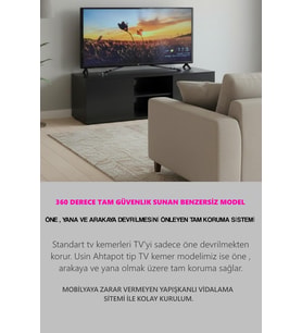 Öne ve Arkaya Devrilmesini Önleyen Mobilyaya Yapışkanlı LCD TV Askısı Kedi Köpek Çoçuk Bebek Deprem Koruma Güvenlik Kemeri Ahtapot Tip