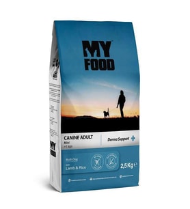 My Food Kuzulu&Pirinçli Yetişkin Küçük Irk Köpek Maması Derma Support 2,5 Kg (Kahverengi)