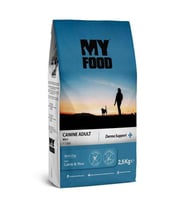 My Food Kuzulu&Pirinçli Yetişkin Küçük Irk Köpek Maması Derma Support 2,5 Kg (Kahverengi)