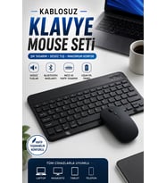 Kablosuz Bluetooth Klavye ve Mouse Seti Sessiz Tuşlu İnce Tasarım Çoklu Cihaz Uyumlu