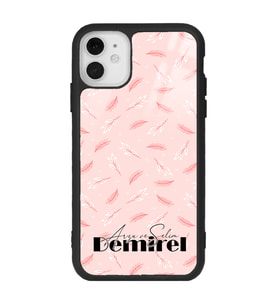 iPhone 11 Uyumlu Pudra Yapraklı Tasarımlı Glossy Telefon Kılıfı