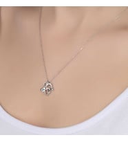 Taşlı Melek 925 Ayar Gümüş Kolye