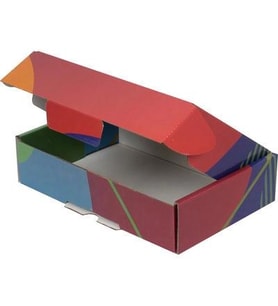 24x16,5x6cm Renkli Desenli Kutu - Mavi-Yeşil