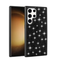 Samsung Galaxy S22 Ultra Uyumlu Kılıf Parlak Taşlı Tasarım Zore Pırlanta Kapak (Siyah)