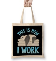 Cute & Funny This Is How I Work Lazy Panda Working Bez Çanta Uzun Saplı