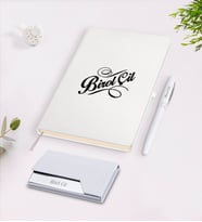 BK Gift Kişiye Özel İsimli Beyaz Defter Kalem Kartvizitlik Hediye Seti-5