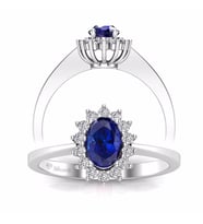 0,60 Karat Pırlantalı Safir Yüzük