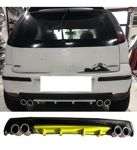 Opel Corsa C Sarı Difüzör Çiftli Yuvarlak Egzoz Görünümlü D Tip Difizör
