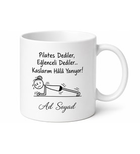 Pilates Kursuna Başlayanlara Yanan Kaslar Core Titremesi Hediye Kupa Bardak