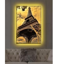 Led Işıklı Eyfel Kulesi Nostaljik Tablo