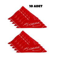 10 ADET Atatürk İmzalı Çok Amaçlı Bandana Fular Kırmızı Renk 50x50 (Okul, Etkinlik, Tören, Gösteri) (Çok Renkli)