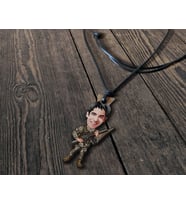 BK Gift Kişiye Özel Asker Karikatürlü Deri İpli Ahşap Kolye, Sevgiliye Hediye, Doğum Günü Hediyesi, Sevgililer Günü Hediyesi-3