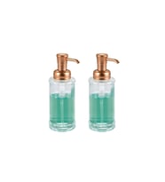 BANYO SETİ SIVI SABUNLUK 2 ADET CAM ALTIN PİRİNC POMPALI 7X7X20CM 325ML