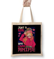 Cute Just A Girl Who Loves Anime Bez Çanta Uzun Saplı