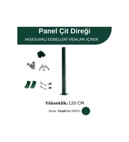 Profil Direk 120 Cm - Çim Çit Direği Panel Çit Direği (Yeşil)