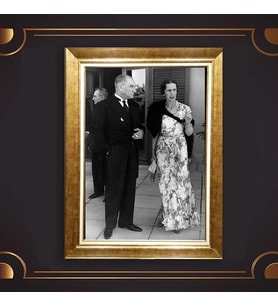 Özel Seri Paspartulu Çerçeveli Atatürk Tablo l53 (Gold)