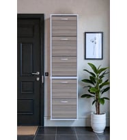 Eliusta Porta 10 Bölmeli Ayakkabılık Cordoba 52 cm Genişlikte 52x193x26 cm Duvara Monte Ayakkabılık (Sütlü Kahve)