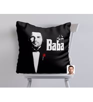 BK Gift Kişiye Özel Godfather Baba Tasarımlı Beyaz Yastık-3