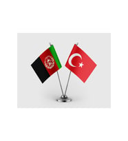 Afganistan Ve Türkiye Bayrağı İkili Saten Masa Bayrağı Takımı