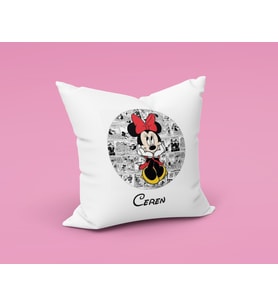 Minnie Mouse Sevgili Çift Tasarımlı Yastık Kişiye Özel