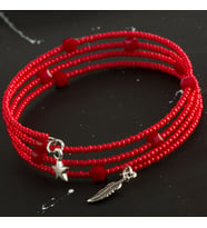 Helezon Kristal Boncuk Trend Bileklik (figürsüz) (Kırmızı)