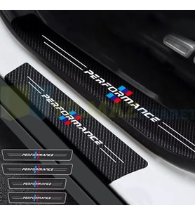 Bmw M Performance Logo Karbon Kapı Eşiği Oto Sticker Etiket Yapıştırma Araba 4 Parça