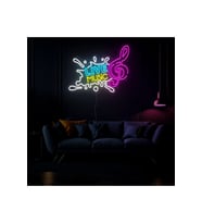 LIVE MUSIC Yazılı ve Şekilli Neon Tabela