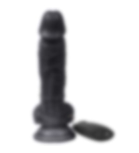 River World 17 cm'lik Gerçekçi ve Titreşimli Vantuz Özelliği Olan Vibratör Siyahi Pe nis Dildo