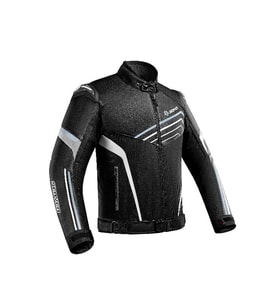 Motosiklet Montu Full Korumalı 4 Mevsim Maxdura Kumaş ve PU Deri Motor Mont Black Edt