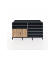 Kronos Konsol 7 Raflı 2 Kapaklı 176x59x99 Antrasit-Çam/Aytaşı